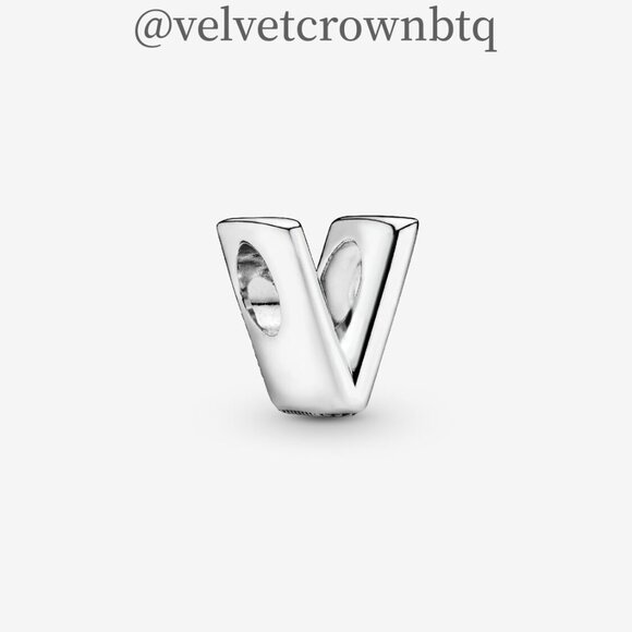 Pandora Letter V Alphabet Charm - Picture 1 of 6